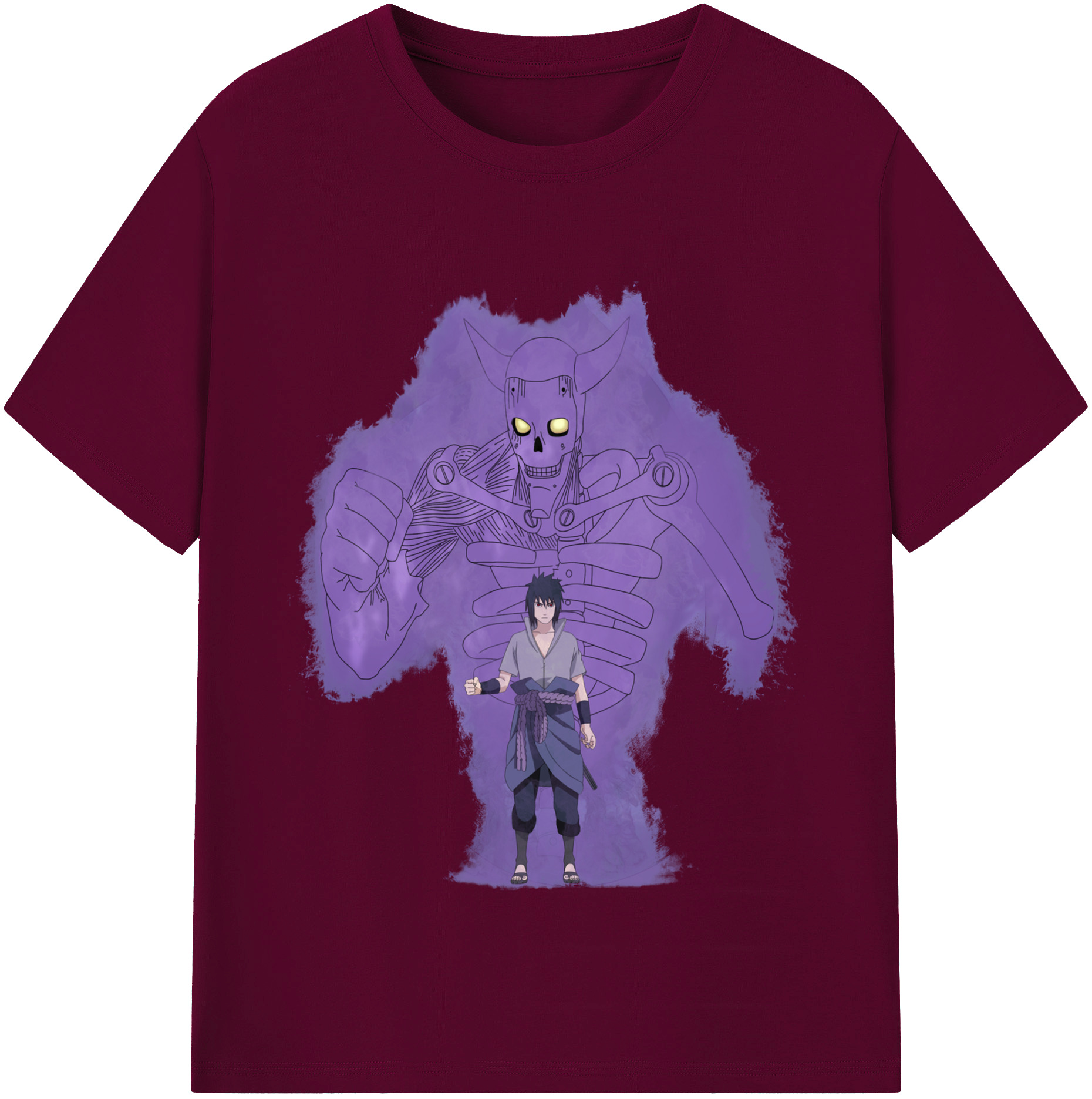 （画像用） NARUTO -ナルト- うちは サスケ Uchiha Sasuke レディースカジュアルプリントTシャツ（綿100％）